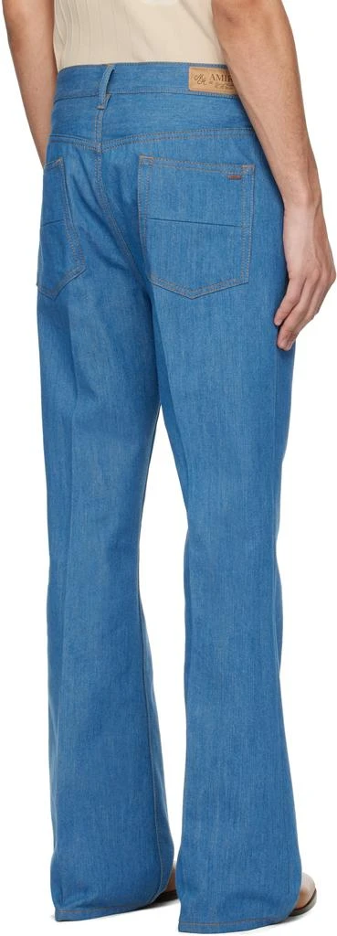 AMIRI Blue Creased Flare Jeans 3