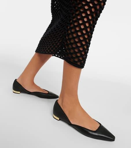 Aquazzura Maia leather ballet flats 4