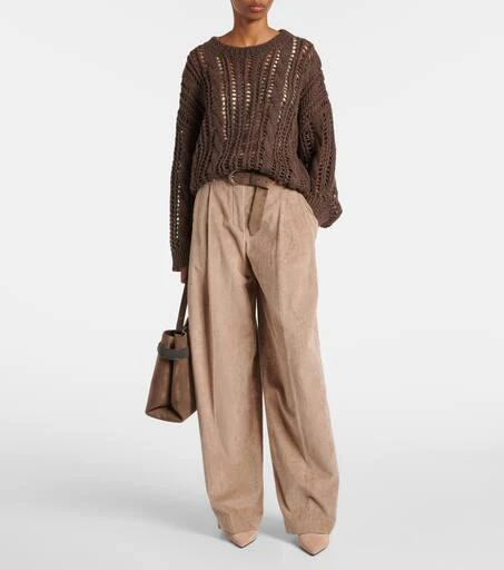 Brunello Cucinelli Monili suede slingback pumps 3