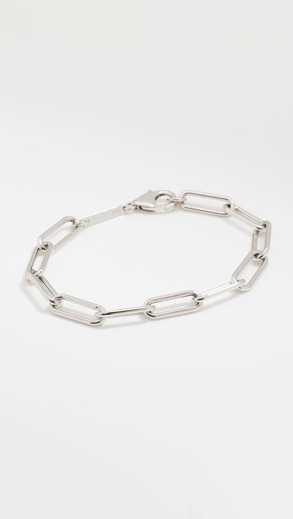 Zoe Chicco 14k White Gold Large Paperclip Chain Bracelet 1