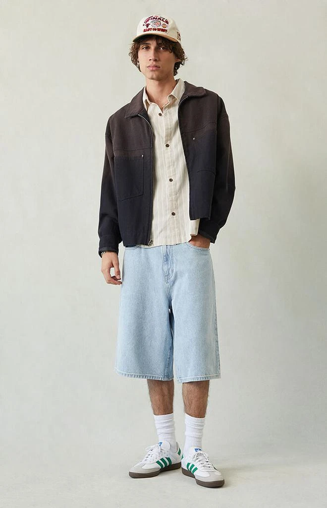 PacSun Light Indigo Extreme Baggy Denim Shorts 2