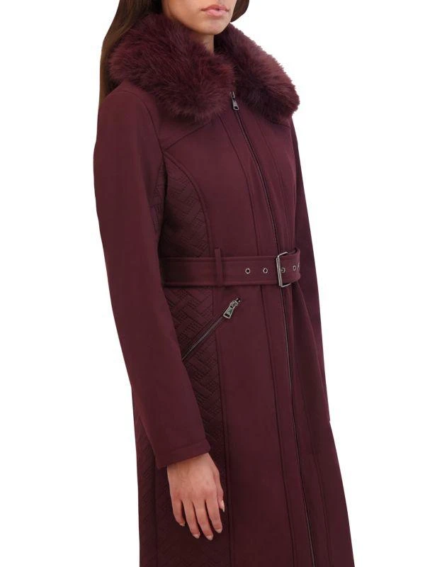 Kenneth Cole Belted Faux Fur Coat 3