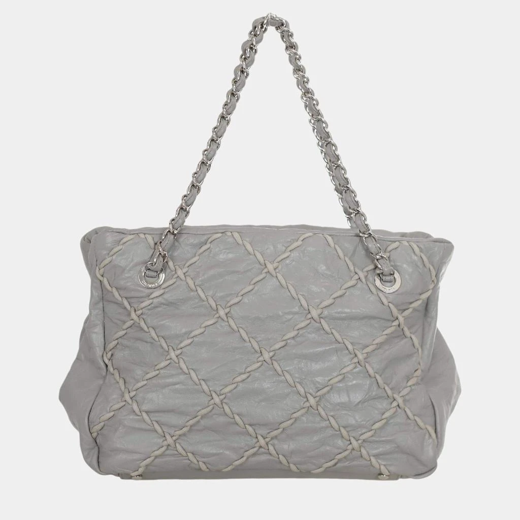 Chanel Chanel Grey Leather Ultra Stitch Shoulder Bag 3