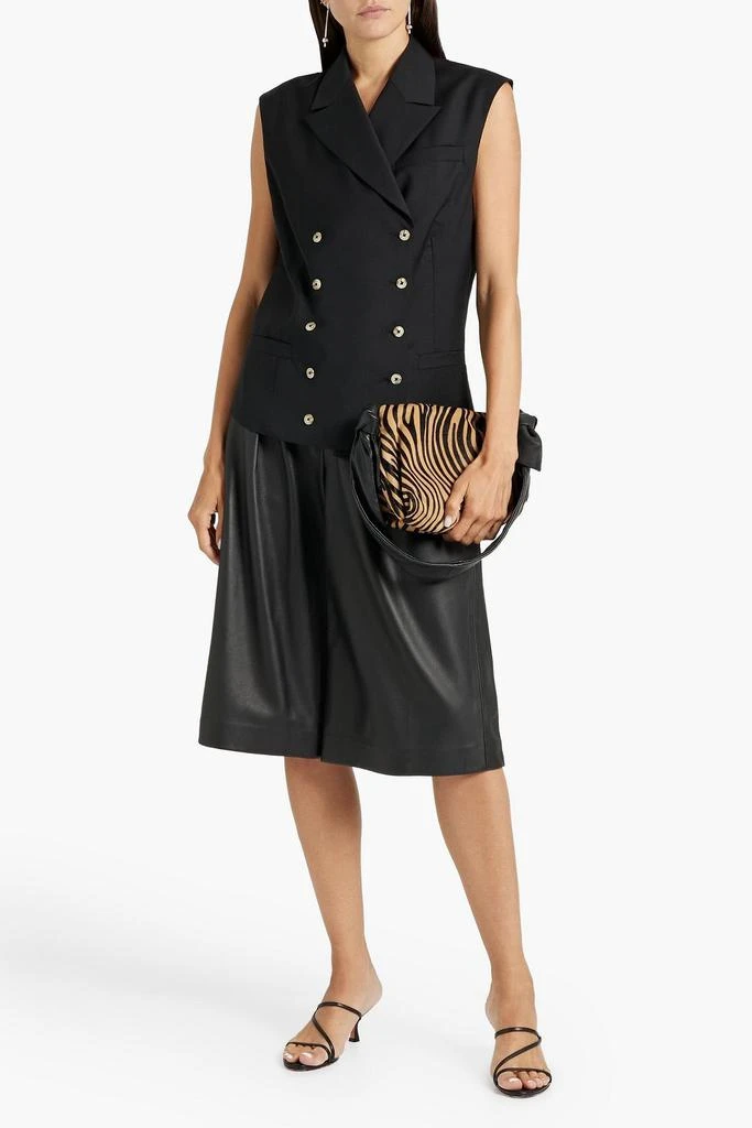 Nili Lotan Layne pleated leather shorts 2