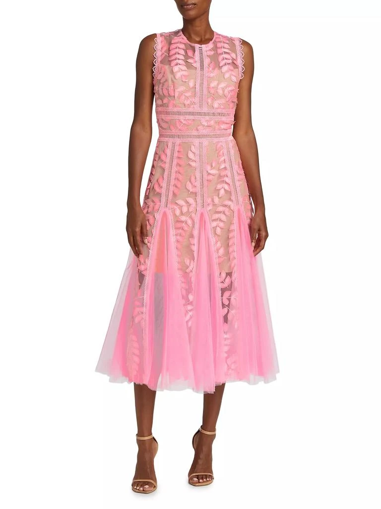 BRONX AND BANCO Saba Embroidered Tulle Midi-Dress 3