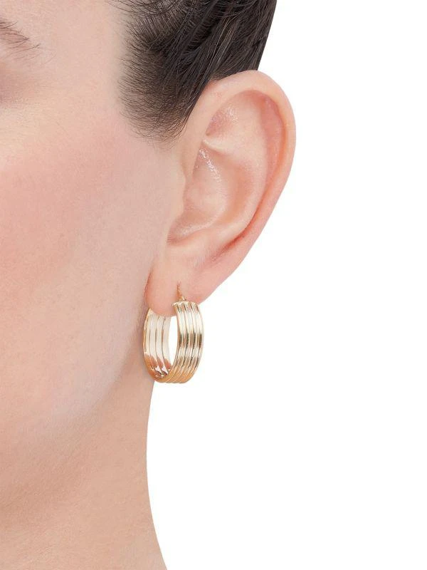 Saks Fifth Avenue 14K Yellow Gold Textured Huggie Earrings 5