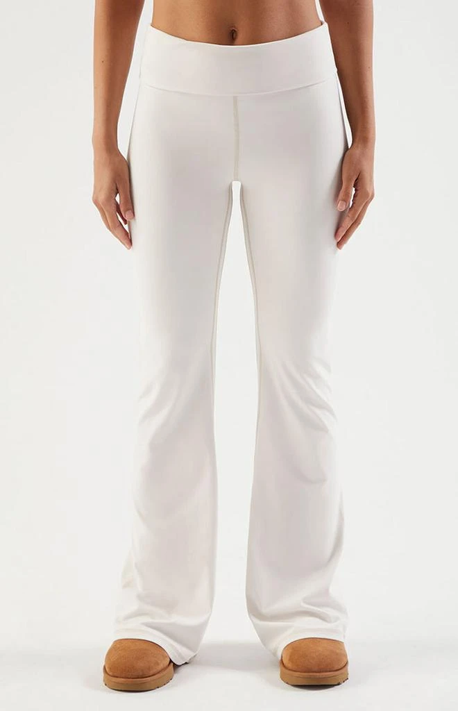 PAC 1980 PAC WHISPER Active Fold-Over Waistband Flare Yoga Pants 2