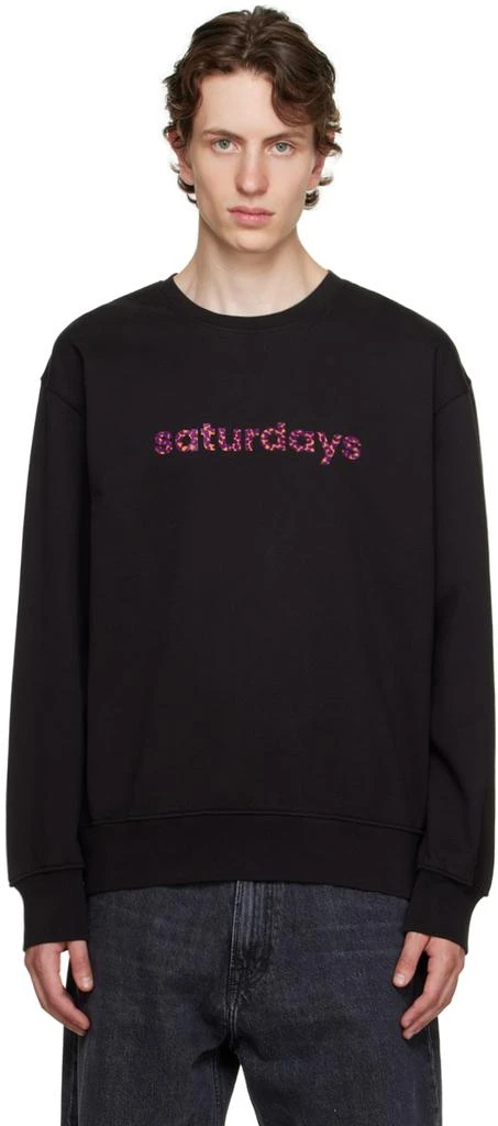 Saturdays NYC Black Bowery Cheetah Sweatshirt 1