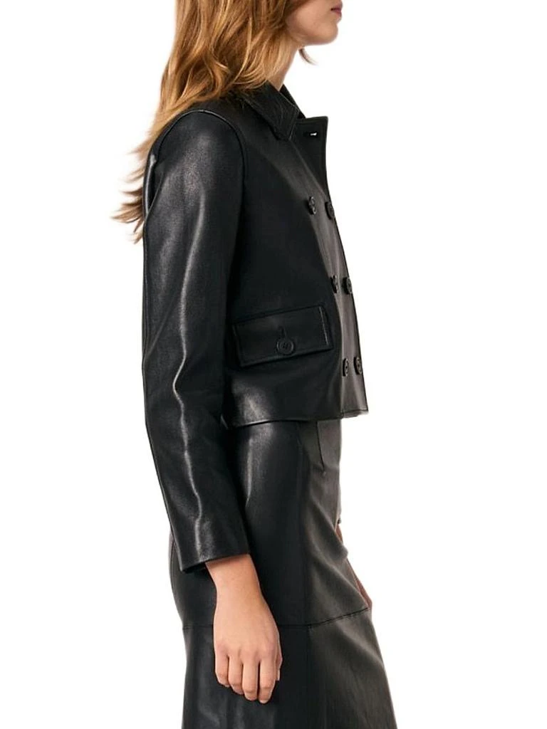 Maje Cropped Leather Jacket 3
