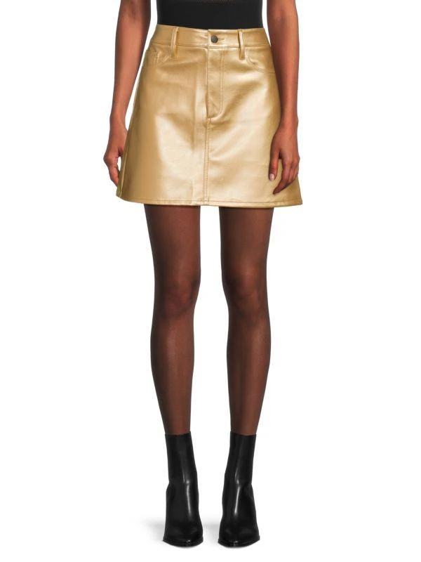 Joe's Jeans Metallic Faux Leather Miniskirt 1