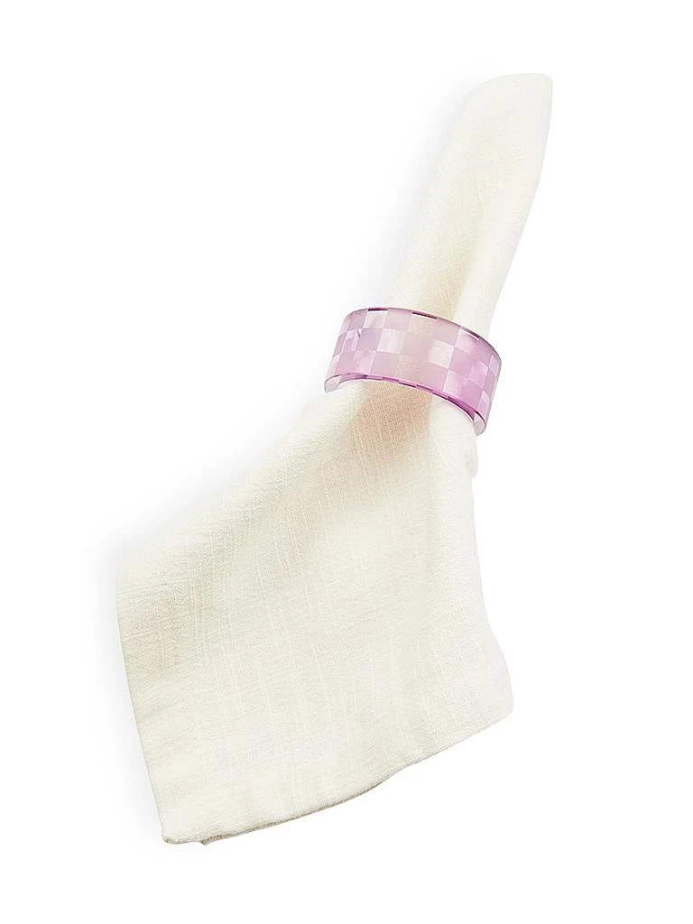 MacKenzie-Childs Check Glass Napkin Rings 4-Piece Set 2