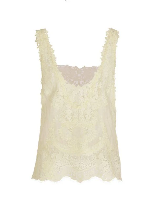 Zimmermann Natura Linen-Silk Lace Tank Top 7