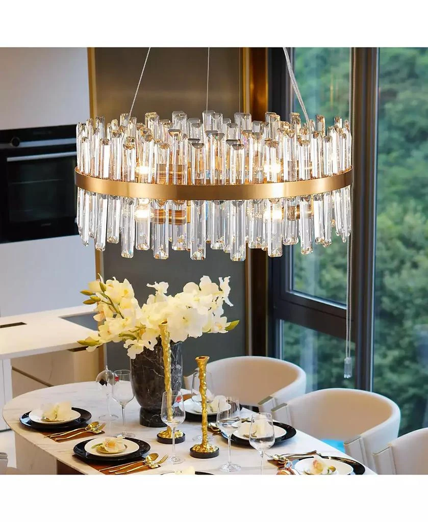 Streamdale Furniture Luxury Crystal Chandelier, 23.6", Decorative LED Lighting 9