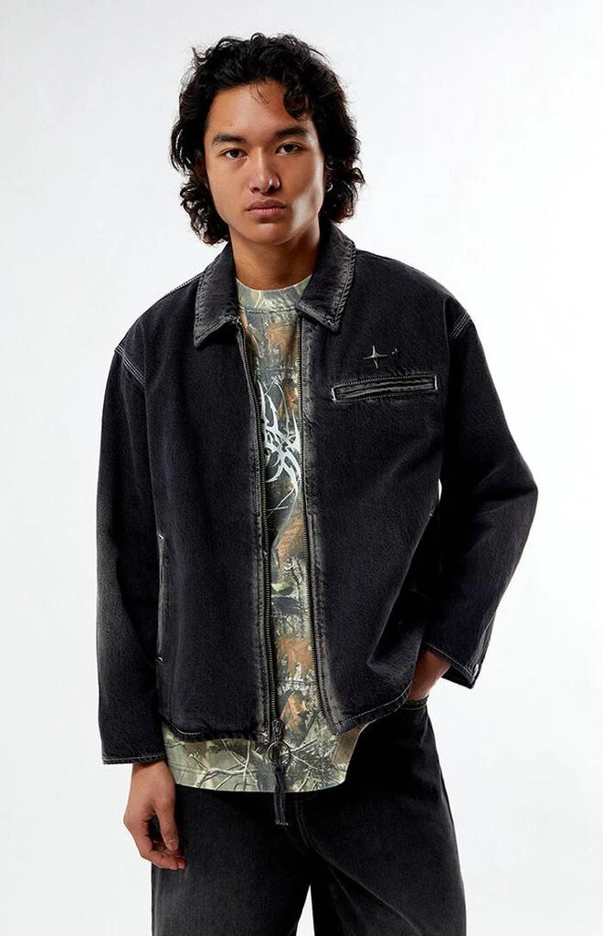 PacSun Black Washed Denim Gas Jacket 1