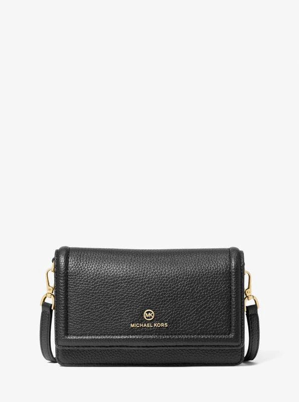 Michael Kors Jet Set Small Pebbled Leather Smartphone Convertible Crossbody Bag