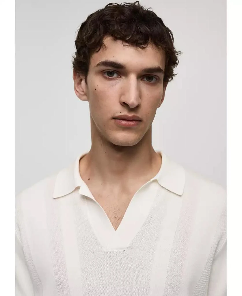 Mango Men's Ribbed Knit Polo Shirt 2