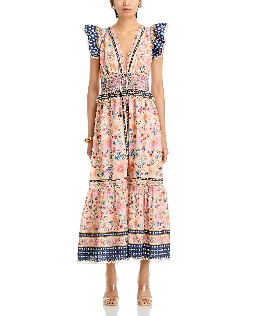 Farm Rio Superbloom Tapestry Cream Maxi Dress 7