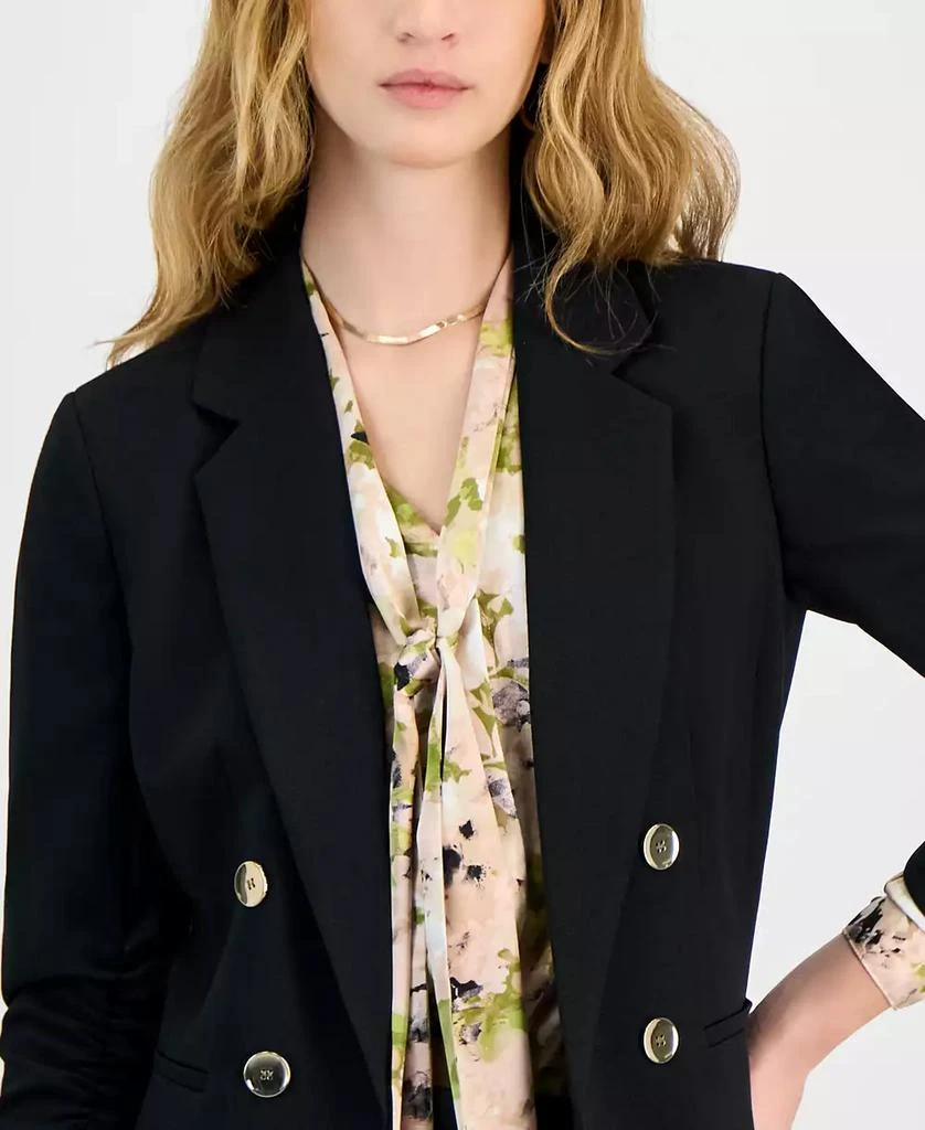 Bar III Women's Faux Double-Breasted Scrunch-Sleeve Blazer, Exclusively at Macy's 3