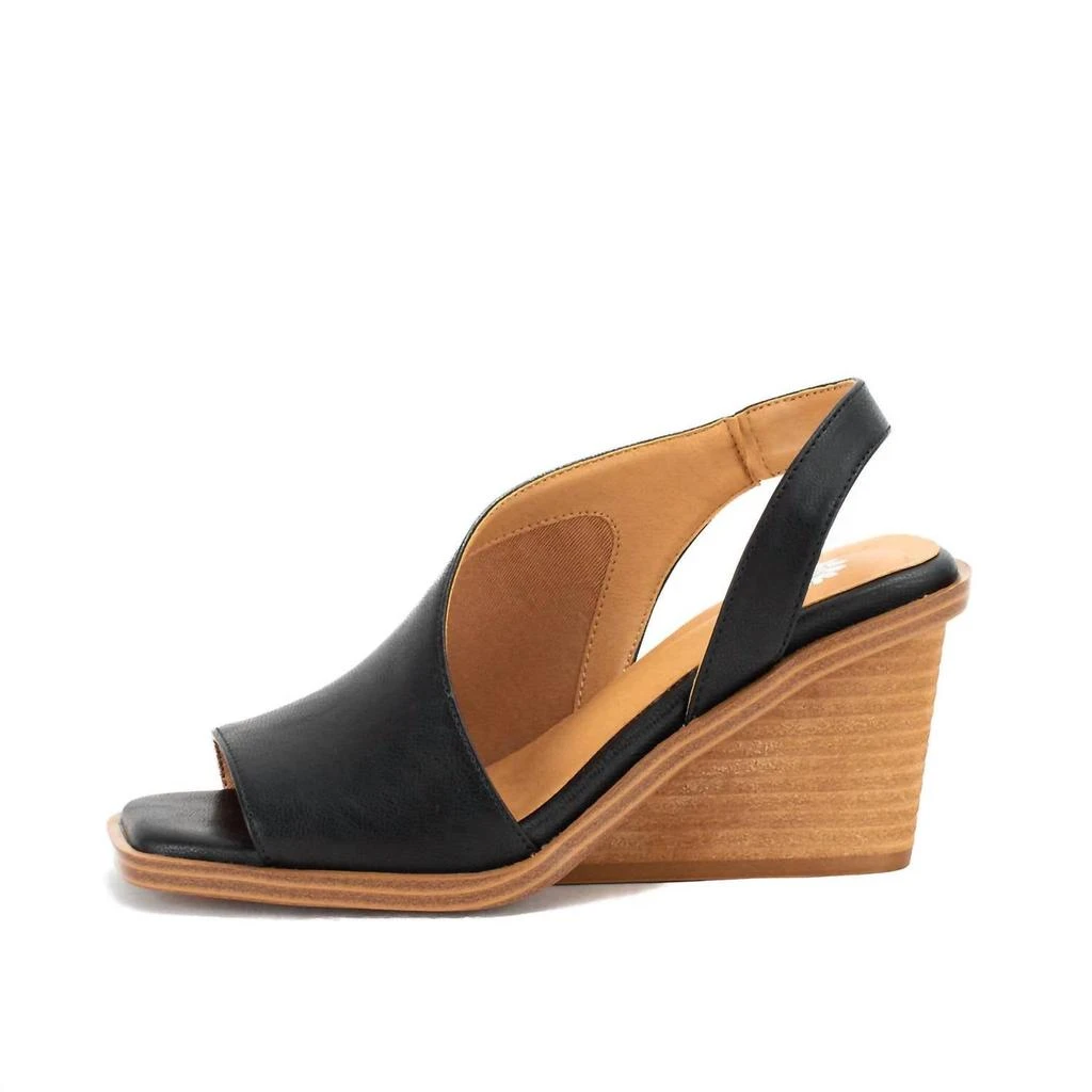 Yellow Box Women's Valdosta Slingback Wedge Sandal In Black 2
