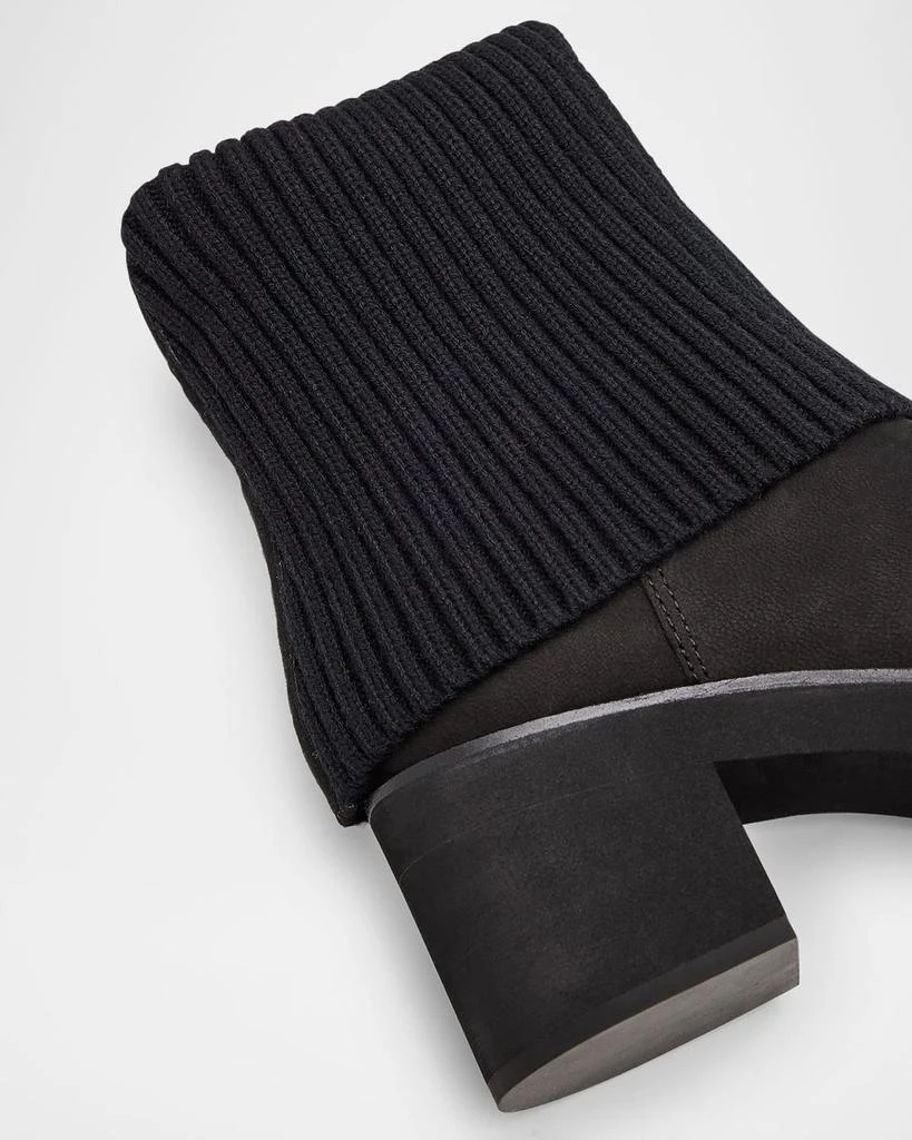 Eileen Fisher Knit Nubuck Leather Platform Ankle Booties 3