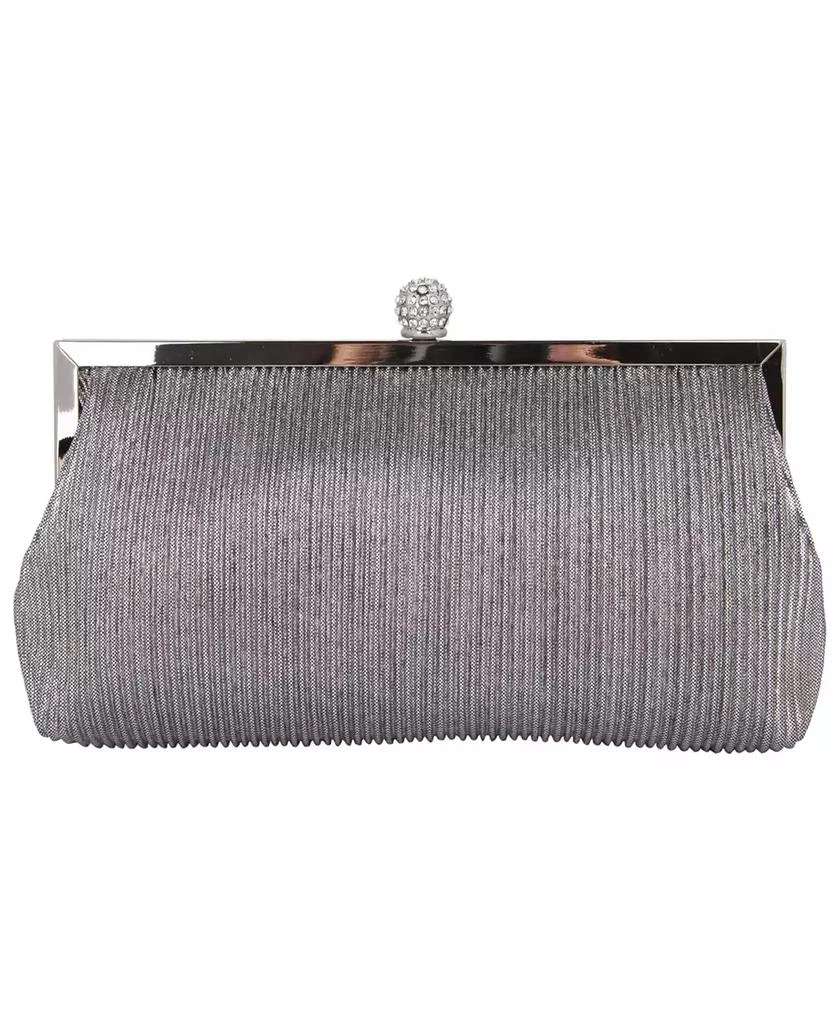 Nina Women's Pleated Metallic Frame Clutch 1
