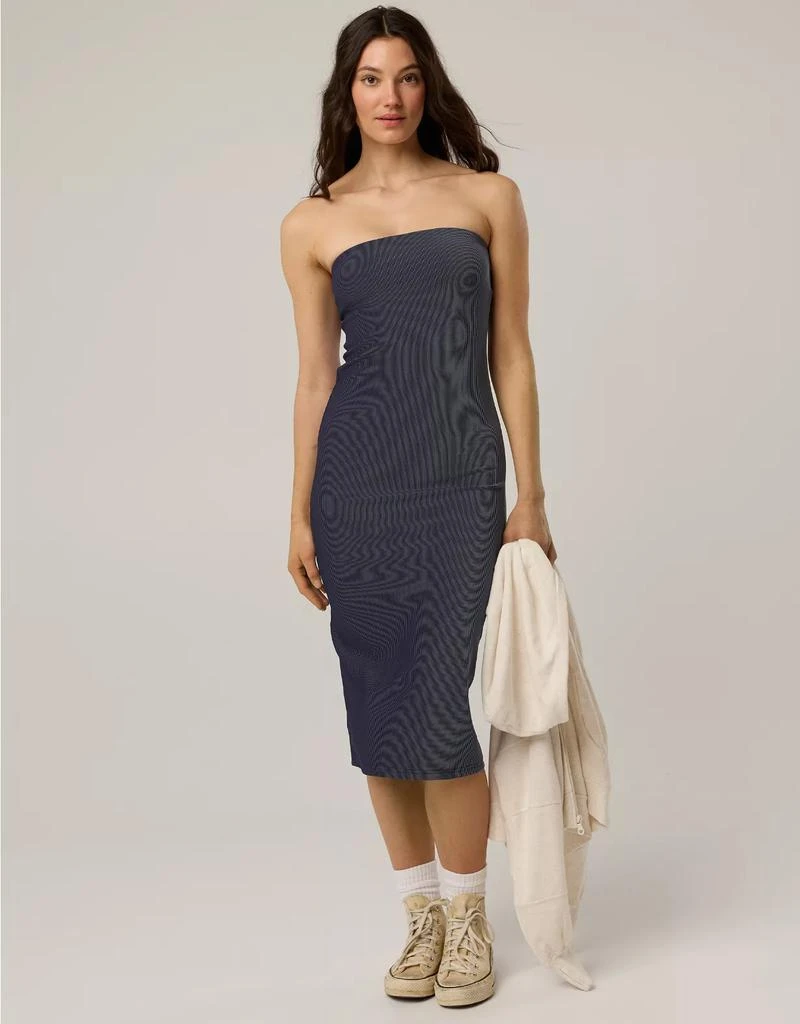 OFFLINE By Aerie Stripe Rib Night Out Midi Tube Dress  On Sale Now with Up  to 71% Off | Discover Exclusive Deals & Savings at BeyondStyle  Authentic  AE accessories|clothe|dress|women|aerie|clothing|jumpsuits|dresses with