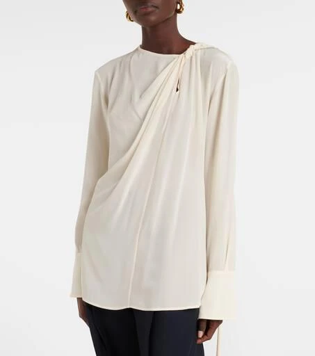 Victoria Beckham Scarf-detail silk blouse 6