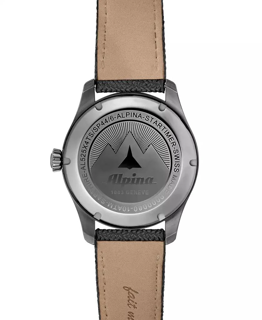 Alpina Men
s Swiss Automatic Startimer Pilot Gray Rubber Strap Watch 41mm 3