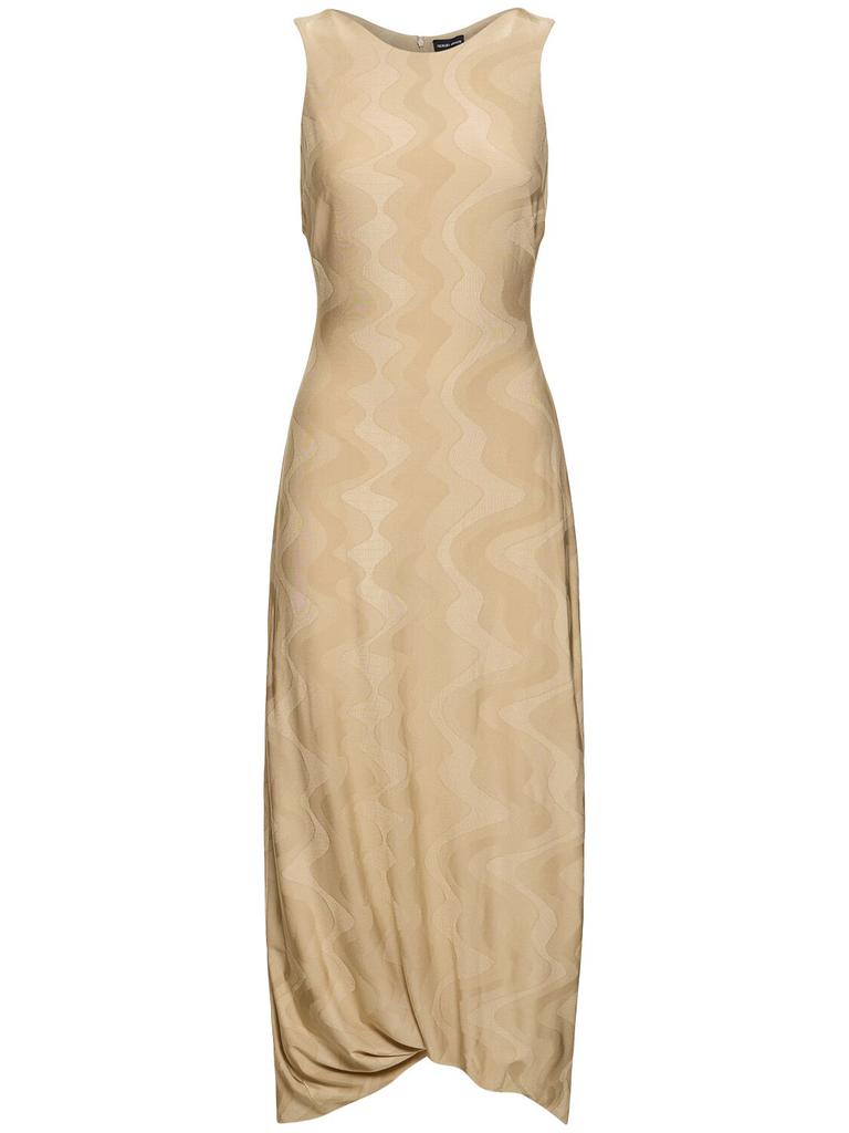 Giorgio Armani Viscose Jacquard Sleeveless Long Dress