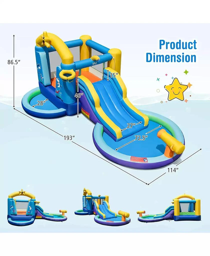 Gymax Kids Inflatable Water Slide Park Bounce Castle w/ 50 Ocean Balls
735W Blower 2