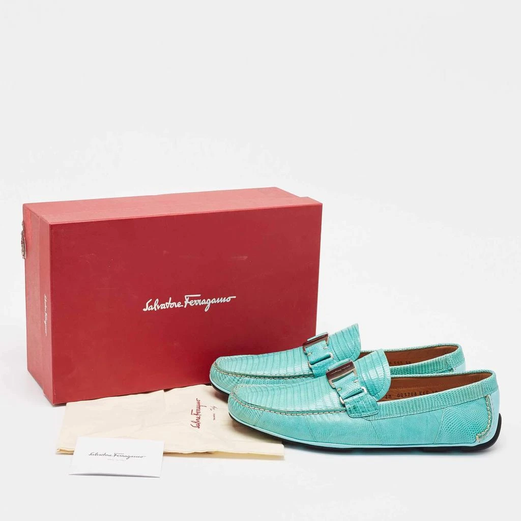 Salvatore Ferragamo Salvatore Ferragamo Blue Lizard Leather Sardegna Loafers Size 44 9