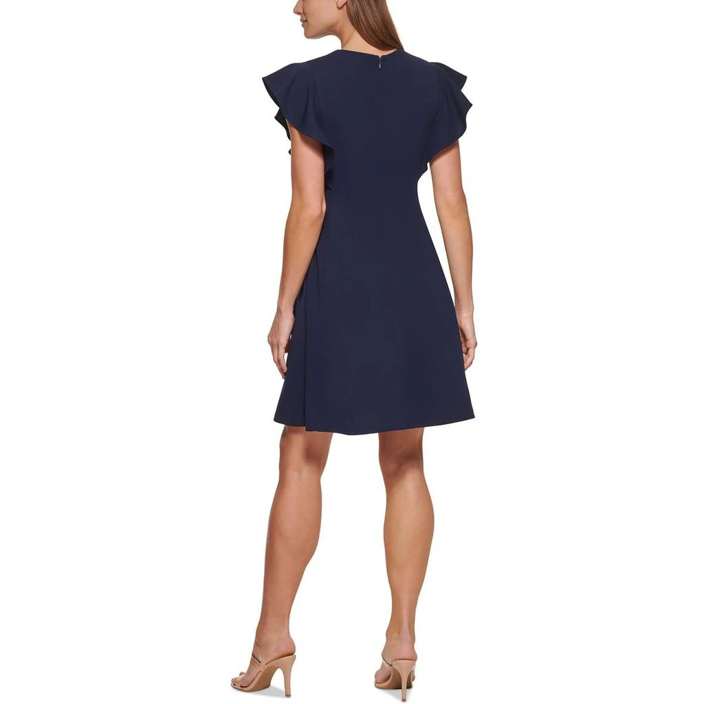 DKNY Petites 119 Womens Flutter Sleeve Seamed Cocktail And Party Dress 2