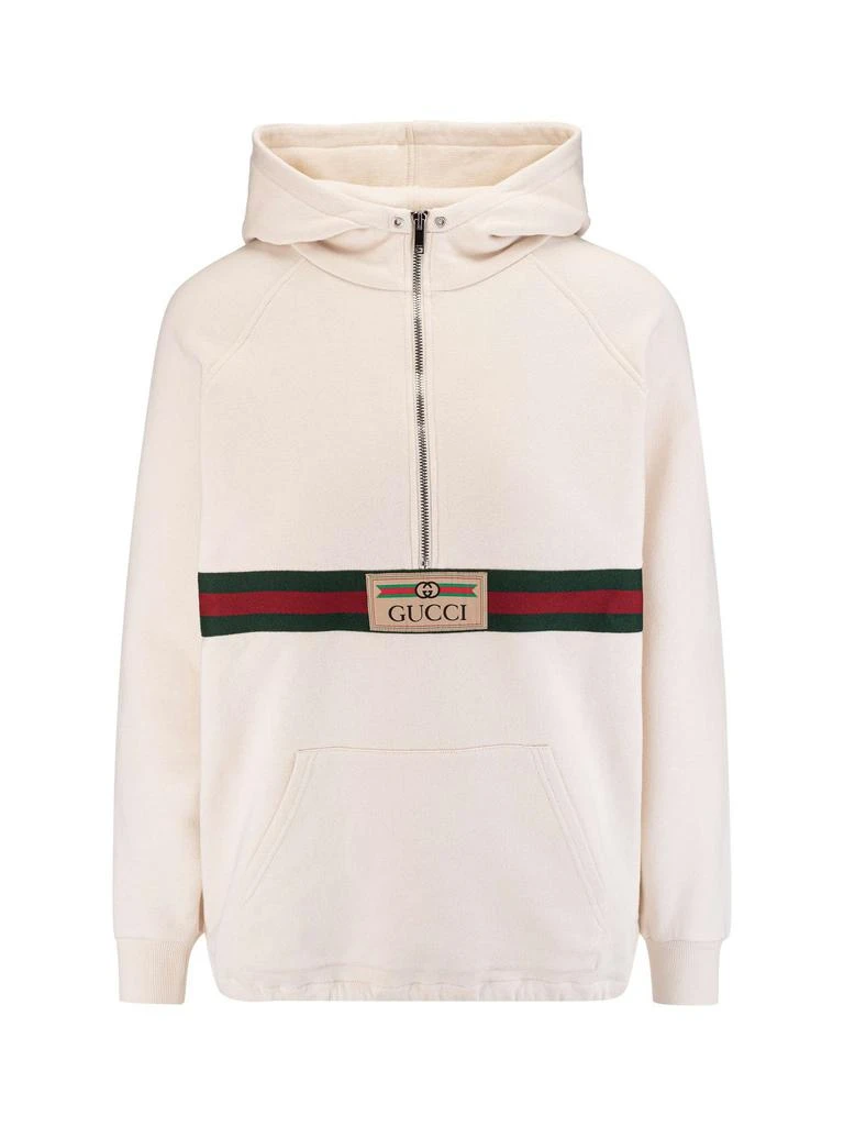 Gucci Gucci Kids House Web Logo Patch Long-Sleeved Hoodie 1