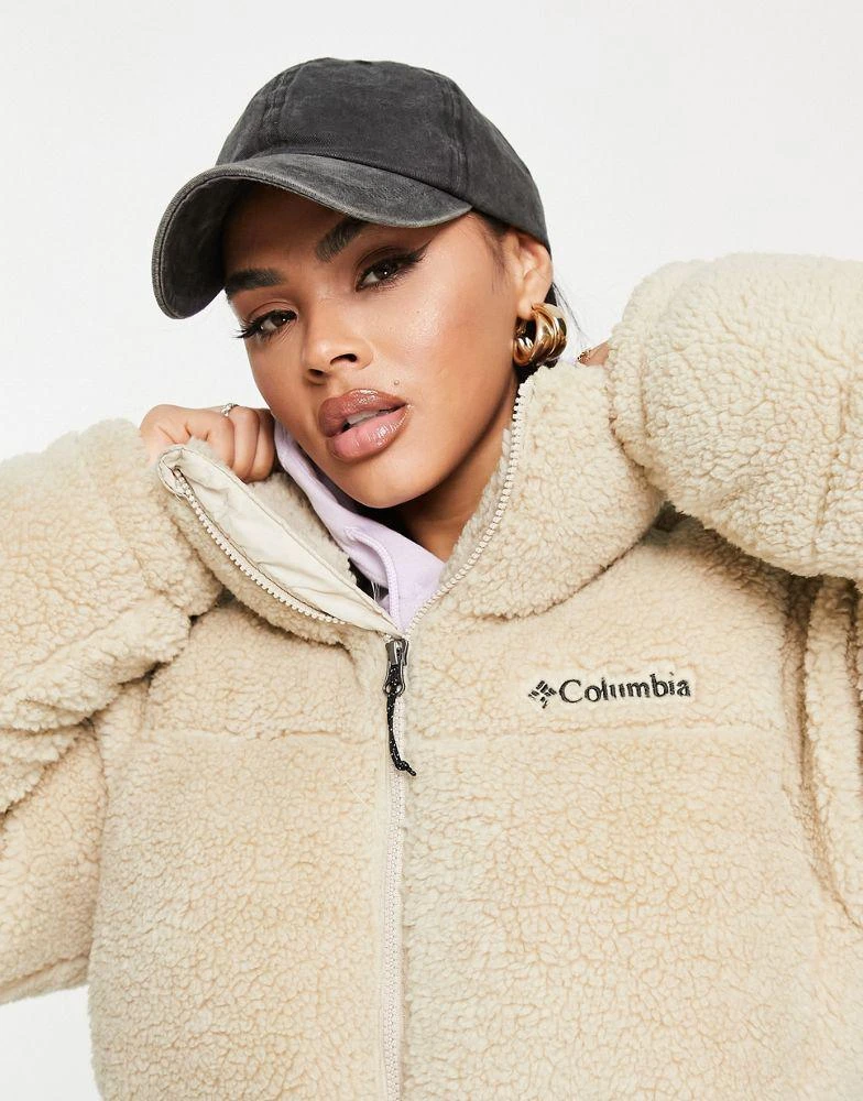 Columbia Columbia Puffect sherpa puffer jacket in stone Exclusive at ASOS 4