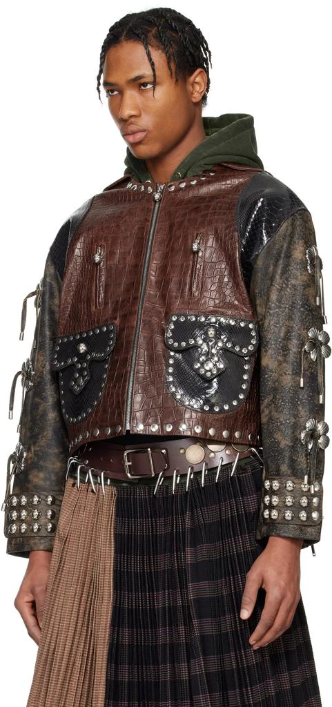 CHOPOVA LOWENA Brown Afterclap Leather Jacket 4
