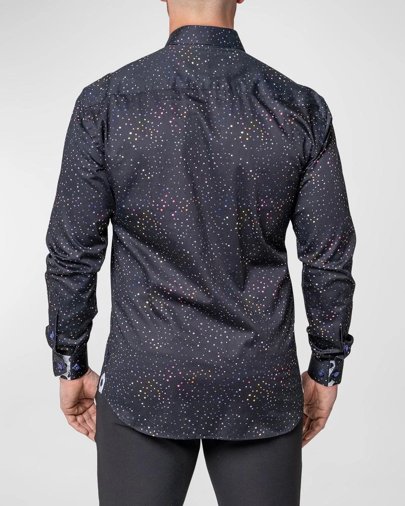 Maceoo Men's Fibonacci Dotrainbow Button-Front Shirt 2