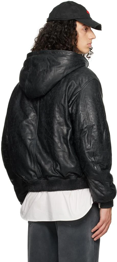 424 Black Padded Leather Jacket 3