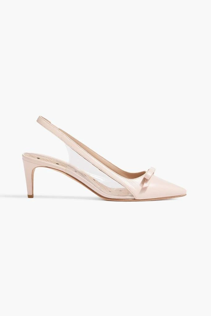 RED Valentino Sandie bow-detailed leather and PVC slingback pumps 1