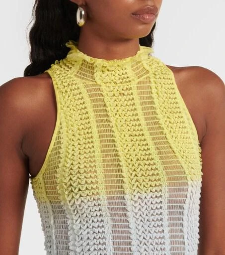 mini knit dress long sleeve David Koma DRAPED SLEEVE MINI KNIT DRESS White / L main image 0