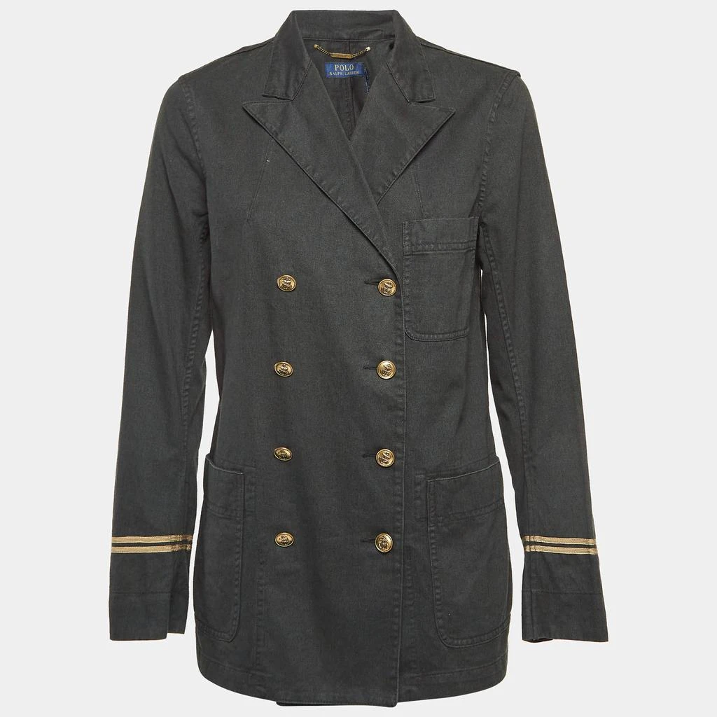 Ralph Lauren Polo Ralph Lauren Black Denim Double Breasted Officer's Jacket M 1