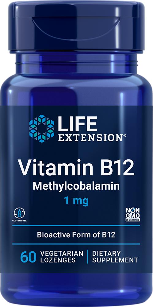 Life Extension Vitamin B12 Methylcobalamin, 60 vegetarian lozenges - 1 mg (1 mg, 60 vegetarian lozenges), Life Extension