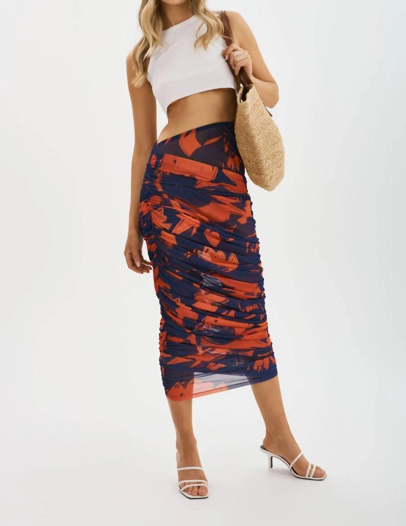 LaMarque Lamarque - Pace Printed Mesh Midi Skirt 5
