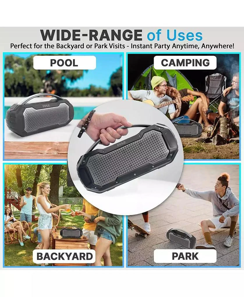 Pyle Portable Wireless Bluetooth Streaming Speaker With TWS Function 
Microphone 5