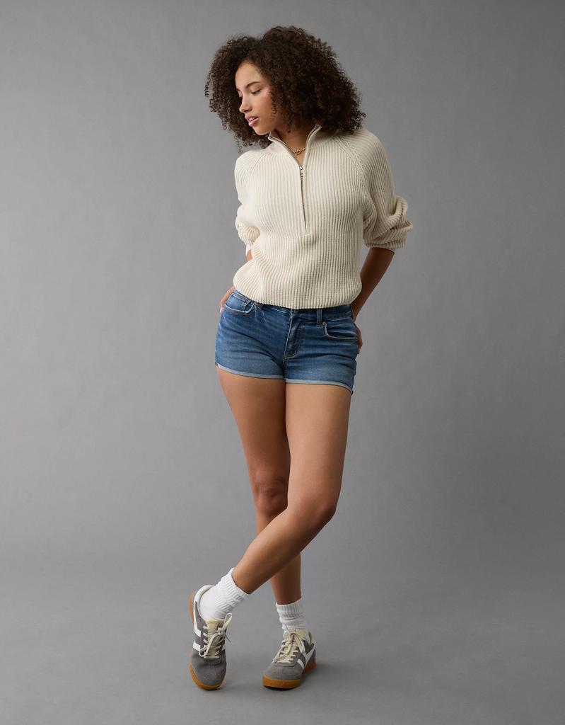 AE AE Next Level Curvy Ripped High-Waisted Denim Short Short