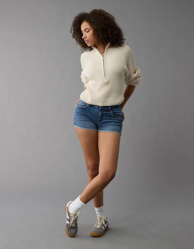 AE AE Next Level Curvy Ripped High-Waisted Denim Short Short 1