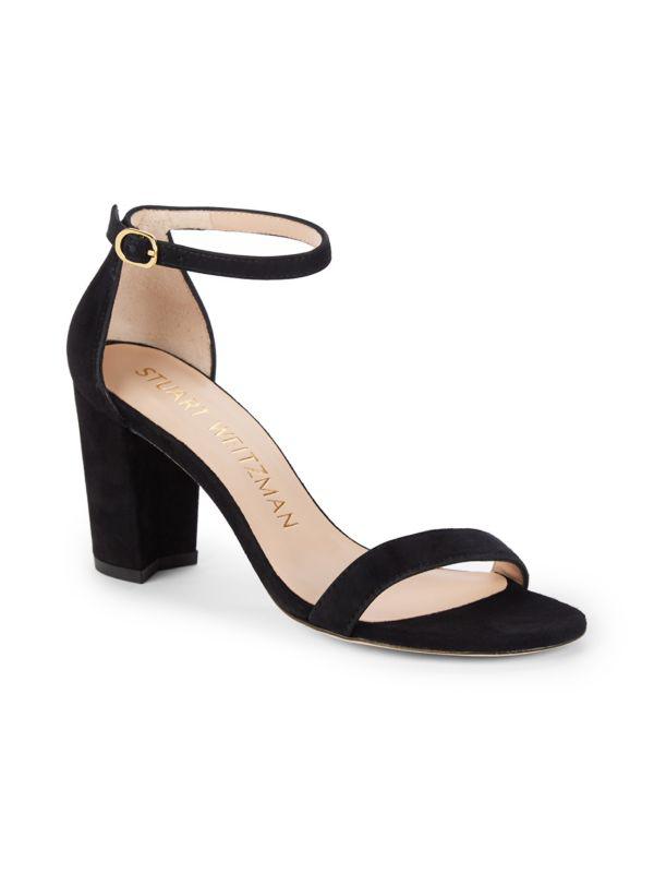 Stuart Weitzman ​Block-Heel Suede Sandals