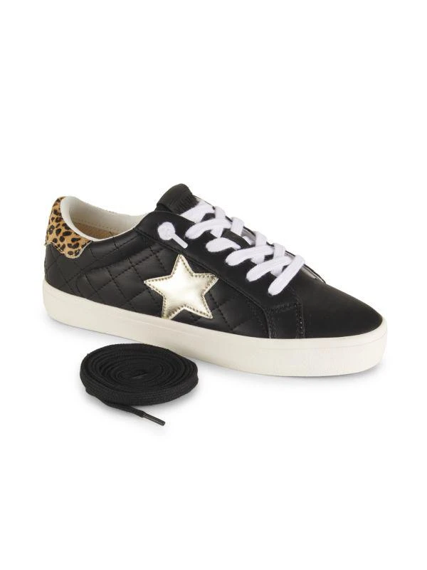 Vintage Havana Arielle Star Calf Fur Trim Quilted Sneakers 6
