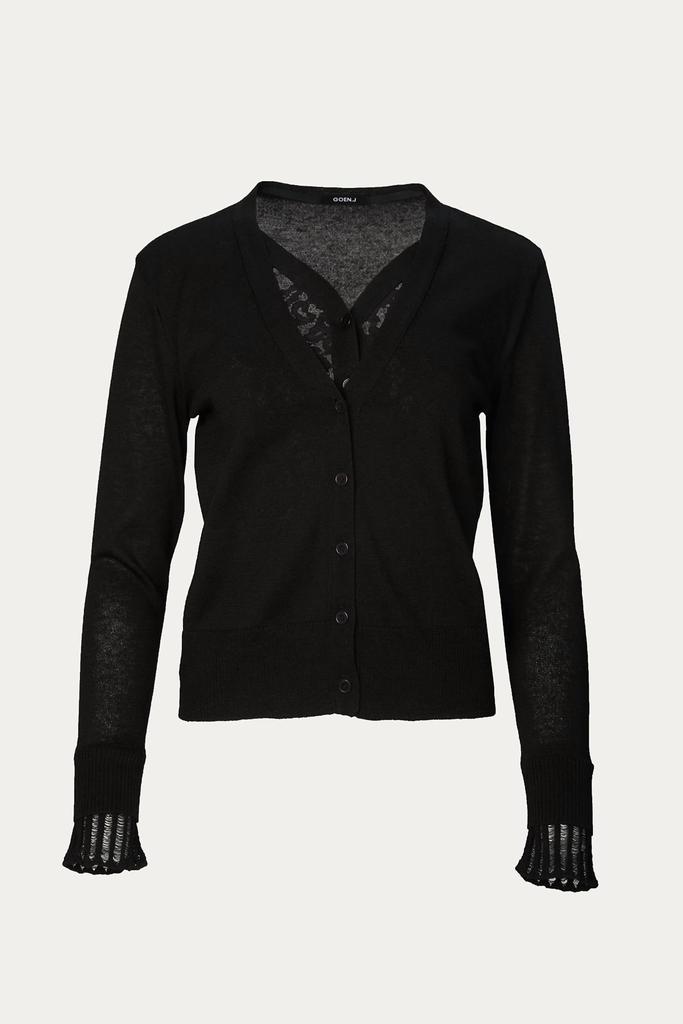 GOEN.J LACE PANELED CARDIGAN