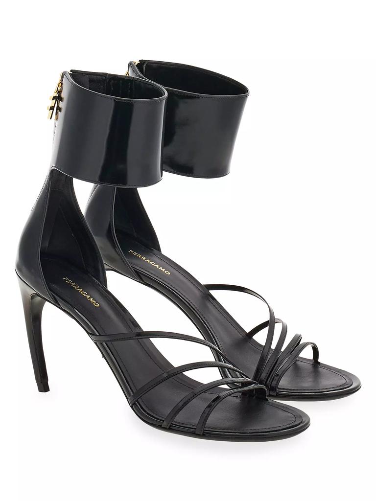 Salvatore Ferragamo Clethra 85MM Leather Sandals - Shoes