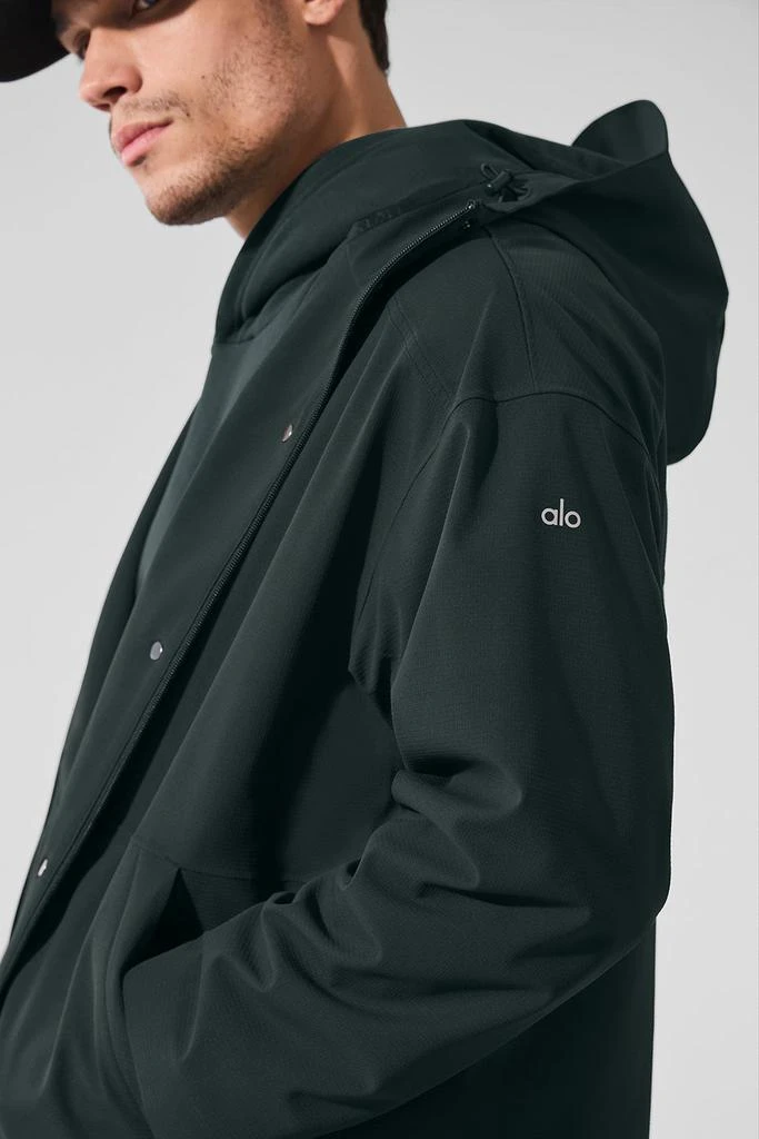 Alo Rain Or Shine Long Coat - Charcoal Green 4